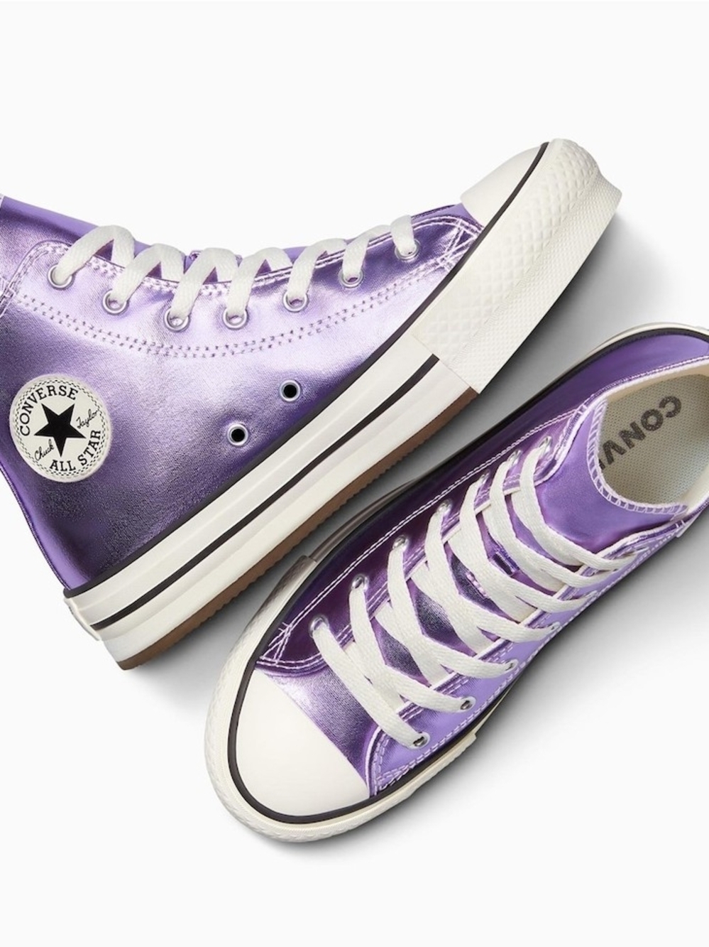Converse Metallic Purple High Top Sneakers!.